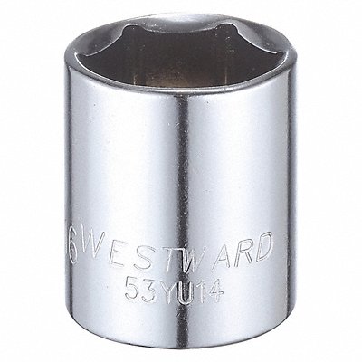 WESTWARD 53YU14 Socket Steel Chrome 15/16 in