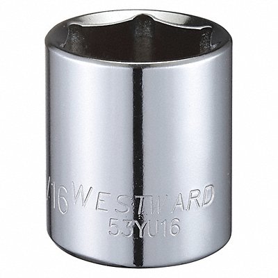 WESTWARD 53YU16 Socket Steel Chrome 1 1/16 in