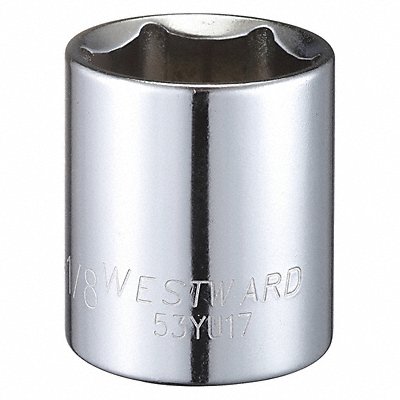WESTWARD 53YU17 Socket Steel Chrome 1 1/8 in