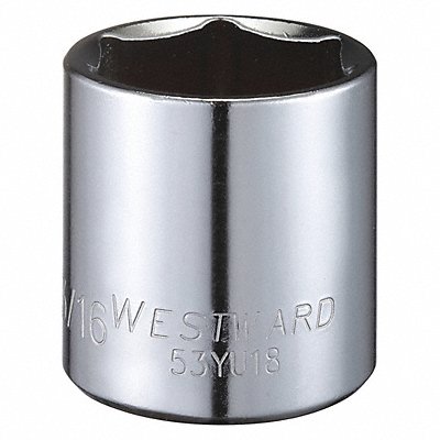 WESTWARD 53YU18 Socket Steel Chrome 1 3/16 in