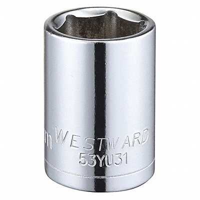 WESTWARD 53YU31 Socket Steel Chrome 19 mm