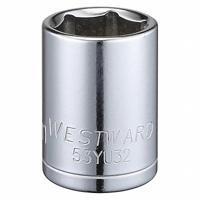 WESTWARD 53YU32 Socket Steel Chrome 20 mm