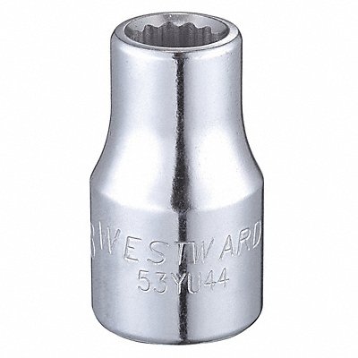 WESTWARD 53YU44 Socket Steel Chrome 3/8 in