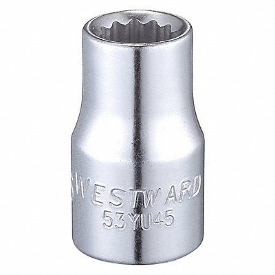 WESTWARD 53YU45 Socket Steel Chrome 7/16 in