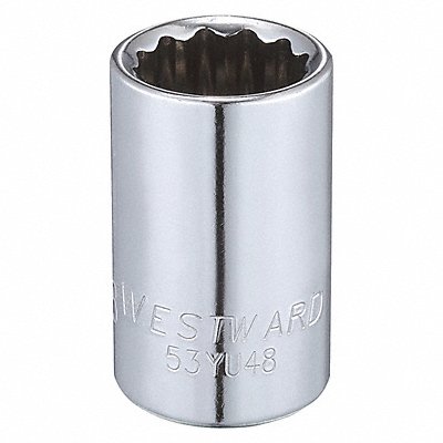 WESTWARD 53YU48 Socket Steel Chrome 5/8 in