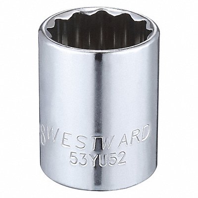 WESTWARD 53YU52 Socket Steel Chrome 7/8 in