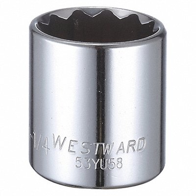 WESTWARD 53YU58 Socket Steel Chrome 1 1/4 in