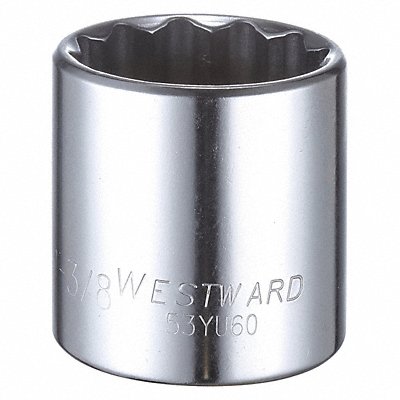 WESTWARD 53YU60 Socket Steel Chrome 1 3/8 in