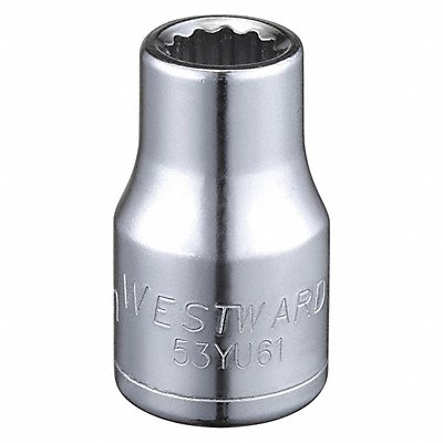 WESTWARD 53YU61 Socket Steel Chrome 10 mm