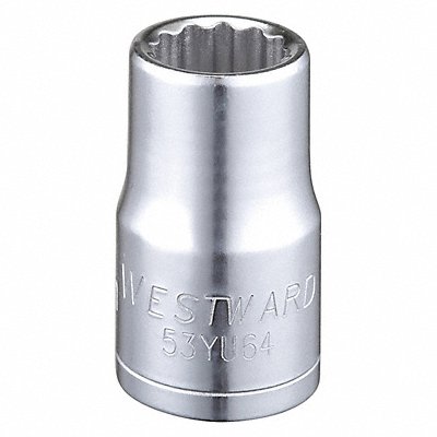WESTWARD 53YU64 Socket Steel Chrome 13 mm