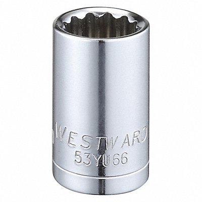 WESTWARD 53YU66 Socket Steel Chrome 15 mm