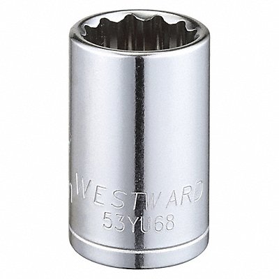 WESTWARD 53YU68 Socket Steel Chrome 17 mm