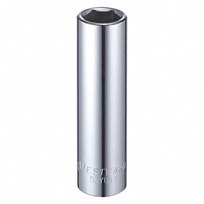 WESTWARD 53YU87 Socket Steel Chrome 5/8 in