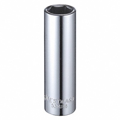 WESTWARD 53YU88 Socket Steel Chrome 11/16 in