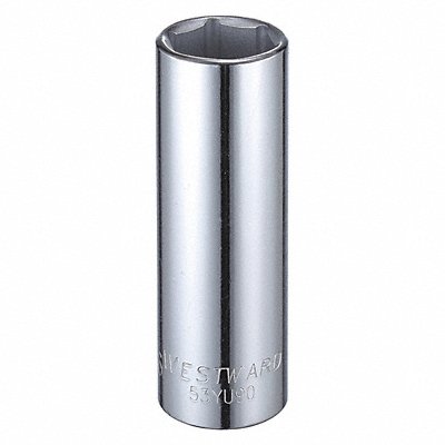 WESTWARD 53YU90 Socket Steel Chrome 13/16 in