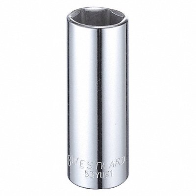 WESTWARD 53YU91 Socket Steel Chrome 7/8 in