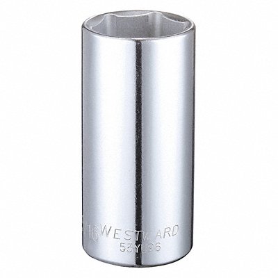 WESTWARD 53YU96 Socket Steel Chrome 1 3/16 in