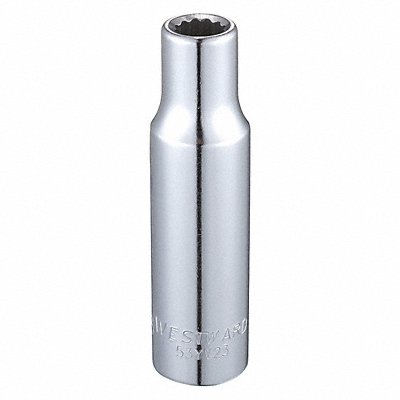 WESTWARD 53YV23 Socket Steel Chrome 3/8 in