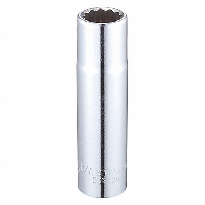 WESTWARD 53YV26 Socket Steel Chrome 9/16 in