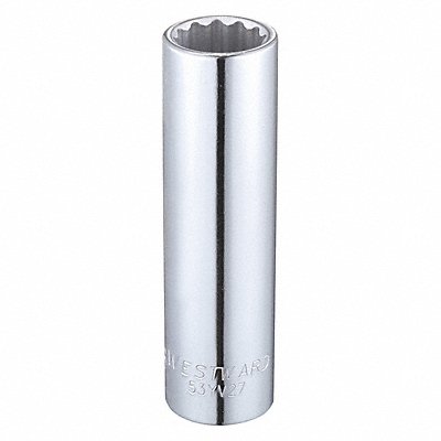 WESTWARD 53YV27 Socket Steel Chrome 5/8 in