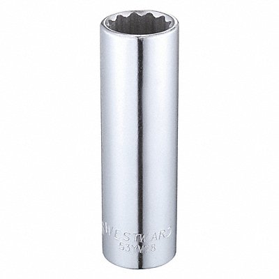 WESTWARD 53YV28 Socket Steel Chrome 11/16 in