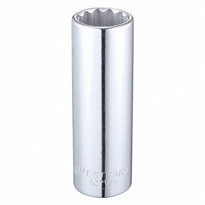 WESTWARD 53YV29 Socket Steel Chrome 3/4 in