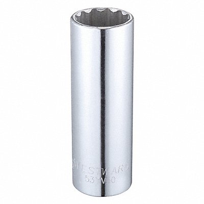 WESTWARD 53YV30 Socket Steel Chrome 13/16 in
