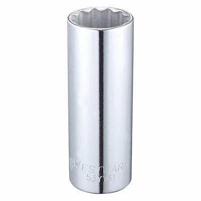 WESTWARD 53YV31 Socket Steel Chrome 7/8 in