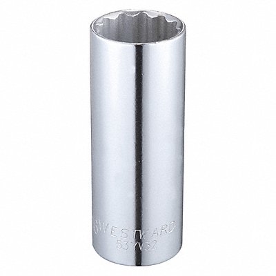 WESTWARD 53YV32 Socket Steel Chrome 15/16 in
