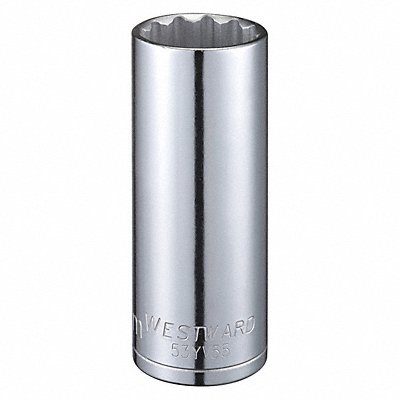 WESTWARD 53YV55 Socket Steel Chrome 25 mm