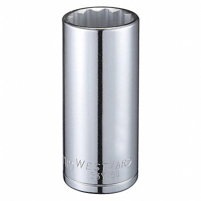 WESTWARD 53YV58 Socket Steel Chrome 28 mm