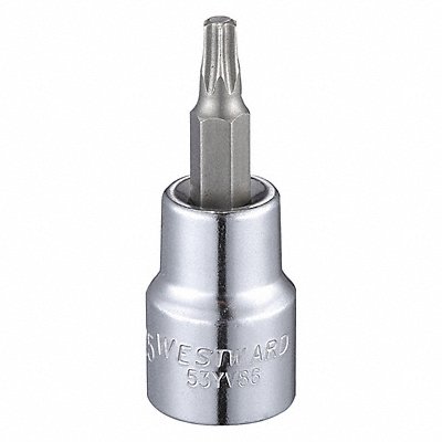 WESTWARD 53YV86 Socket Bit Steel 3/8 in TpSz T25