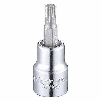 WESTWARD 53YV88 Socket Bit Steel 3/8 in TpSz T30