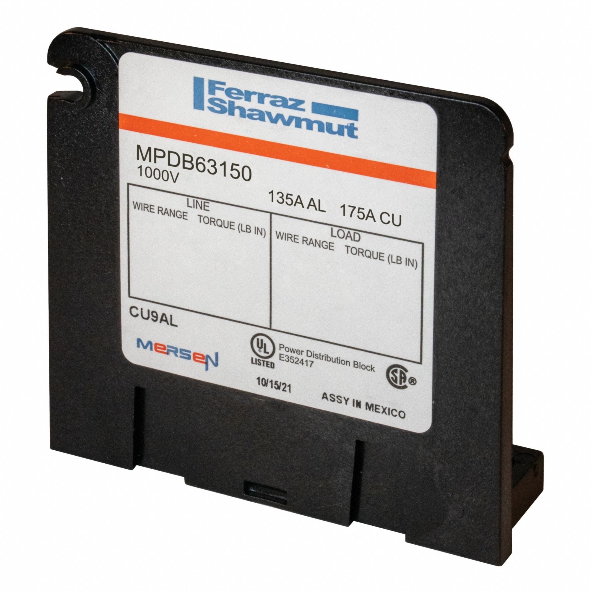 MERSEN MPDB63150 Power Dstribution Block Al Mini 175A AD