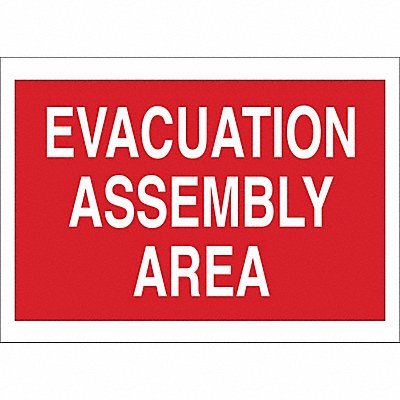 BRADY 95505 Evacuation Area Sign 14X20 WHT/R AL