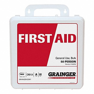 GRAINGER 54773021 First Aid Kit + Housing 184pcs 9 1/8x2.75