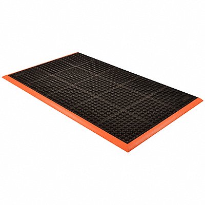 NOTRAX 549S4124OB Drainage Mat Blck wOrngBrdr 3ft4 x10ft4