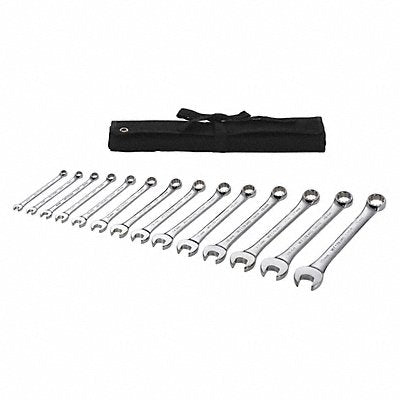 WESTWARD 54DF99 Combination Wrench St Steel Full Polish Offset