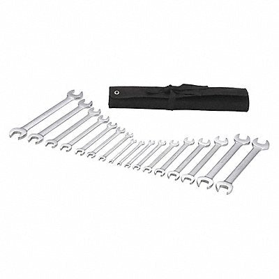 WESTWARD 54DG07 Opn End Wrench St #Pcs 17 DblEnd