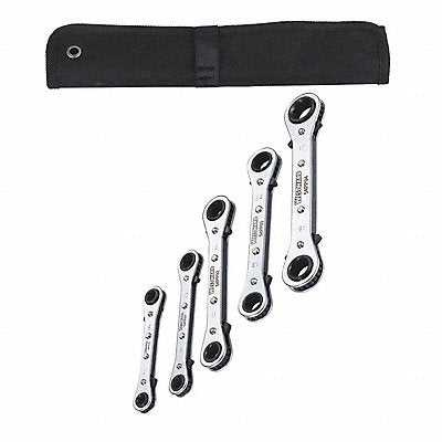 WESTWARD 54DG39 Box End Wrench Set Fll Plsh Standard Metrc