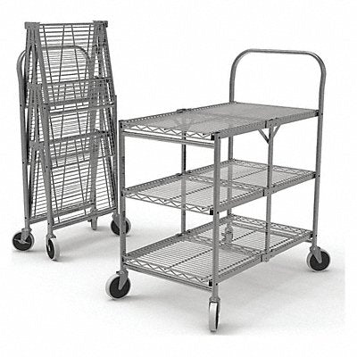 GRAINGER WSCC3 Wire Cart Silver 39-1/2 H 19-1/2 L