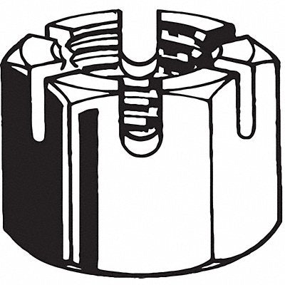 GRAINGER M120201000100 Castle Nut Pln Stl Class 4 M10-1.00 17mm 100