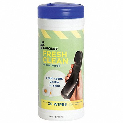 ABILITY ONE 7930010000000 Phone Wipes Lemon 8 x 7 35 ct Canister