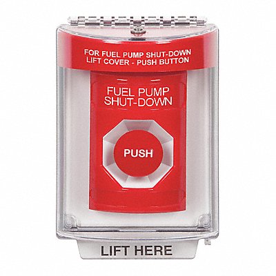 SAFETY TECHNOLOGY INTERNATIONAL SS2034PSEN Fuel Pump Shutdown Push Button Red Color