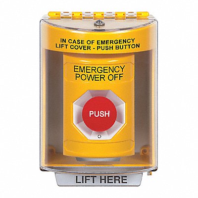 SAFETY TECHNOLOGY INTERNATIONAL SS2271POEN Emergency Power Off Push Button Yellow