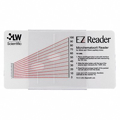 LW SCIENTIFIC ZCPEZRDHEM7 Hematocrit Reader Card 7 1/2 in L