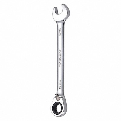 WESTWARD 54PP53 Ratcheting Wrench Metric 15 mm