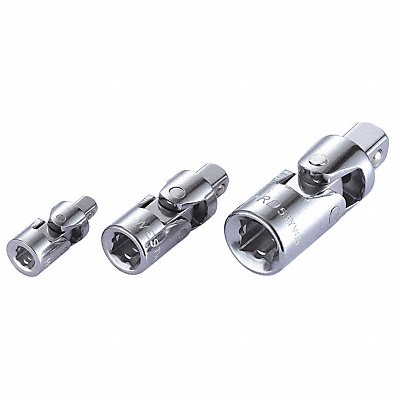 WESTWARD 54PR12 Universal Joint Set Steel Chrome 1/4 in