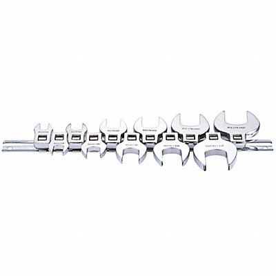 WESTWARD 54PR33 Crowfoot Socket Set Steel DvSz 3/8 SAE