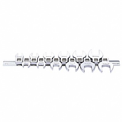WESTWARD 54PR45 Crowfoot Socket Set Steel DvSz 3/8 Metric